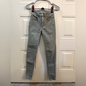AE Next Level Stretch Green Hi-Rise Jegging Size 00 Short